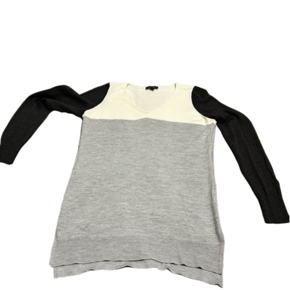 🍄Ann Taylor Color-block Tunic Merino Wool Blend Sweater Size M - Picture 4 of 7